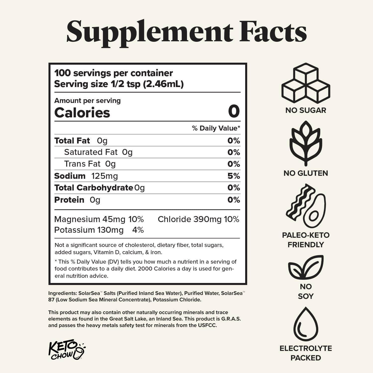 Keto Chow Electrolyte Hydration Drops for Keto Diets, Intermittent Fasting, and Immune Support - Gluten & Sugar Free - Paleo - 8.3 fl oz