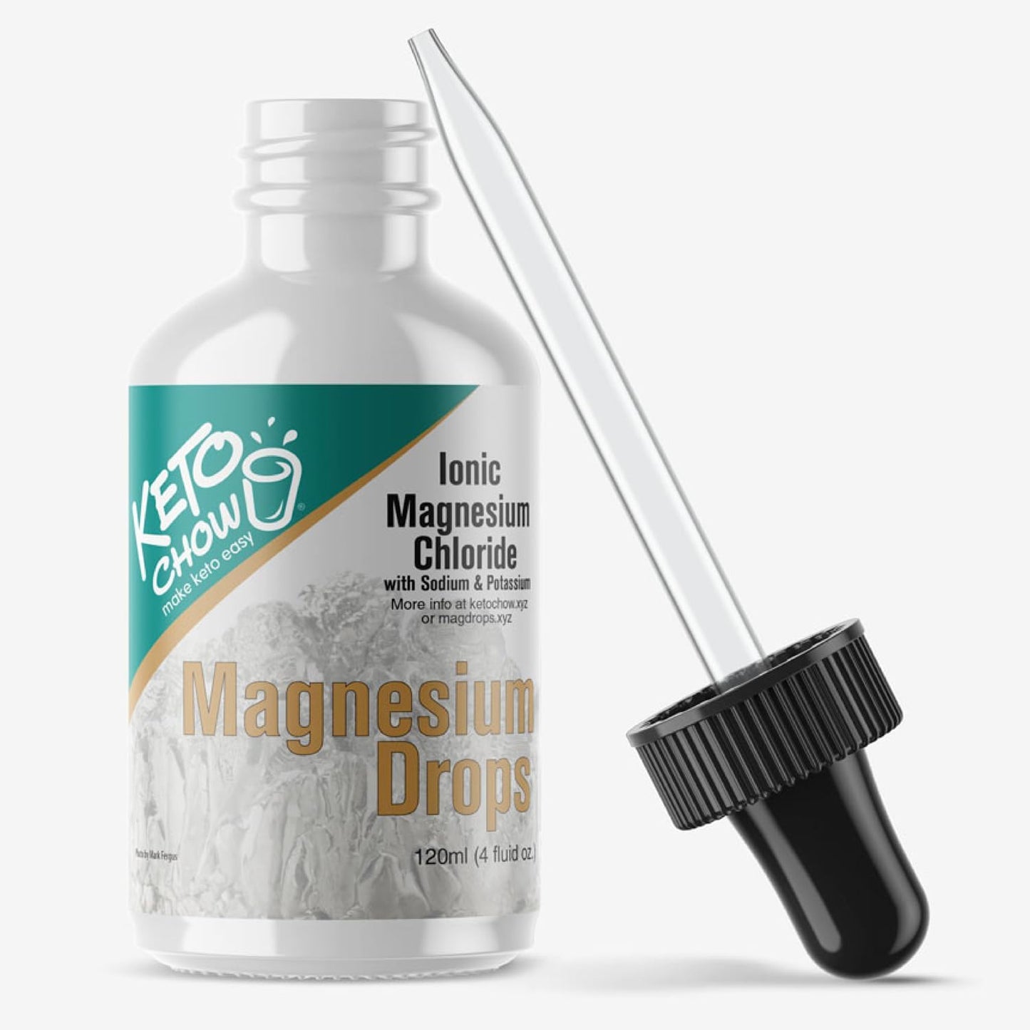 Keto Chow Magnesium Drops - Ionic Chloride with Electrolytes and Trace Minerals - Gluten Free, Sugar Free - 4 Fl Oz