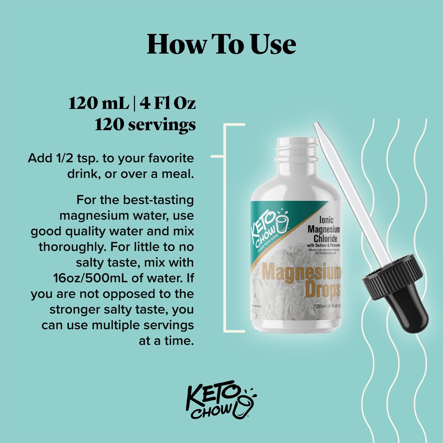 Keto Chow Magnesium Drops - Ionic Chloride with Electrolytes and Trace Minerals - Gluten Free, Sugar Free - 4 Fl Oz