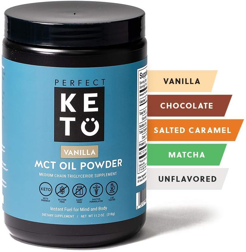 Keto Fat-Burning Bundle: Chocolate Collagen, 100 Ketone Test Strips, Vanilla MCT Oil Powder | Energy Support | 30 Day Supply