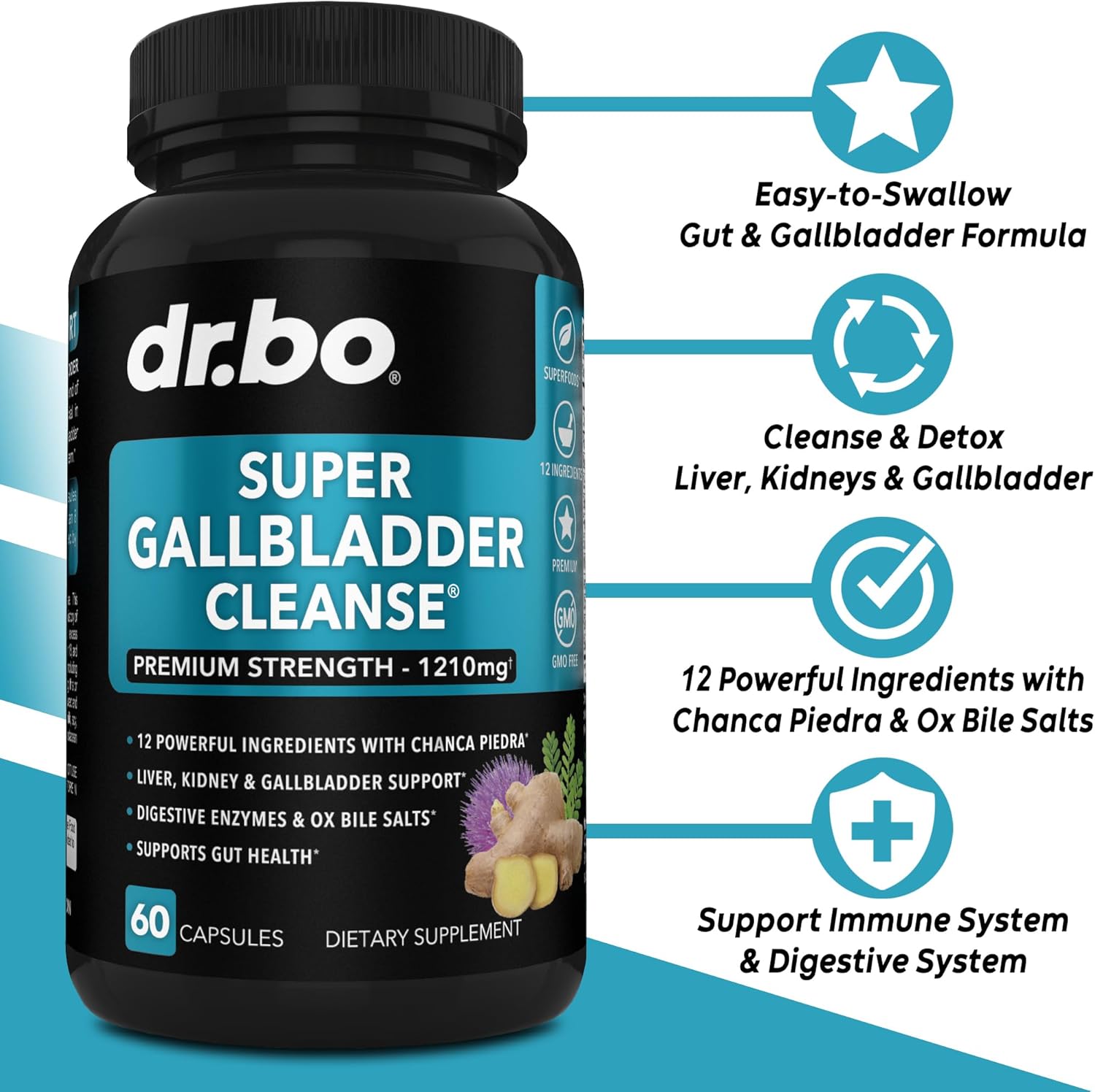 Keto Gallbladder Support Supplement with Digestive Enzymes, Ox Bile, Chanca Piedra, Betaine HCL - Gallstone Dissolver & Liver Detox Formula