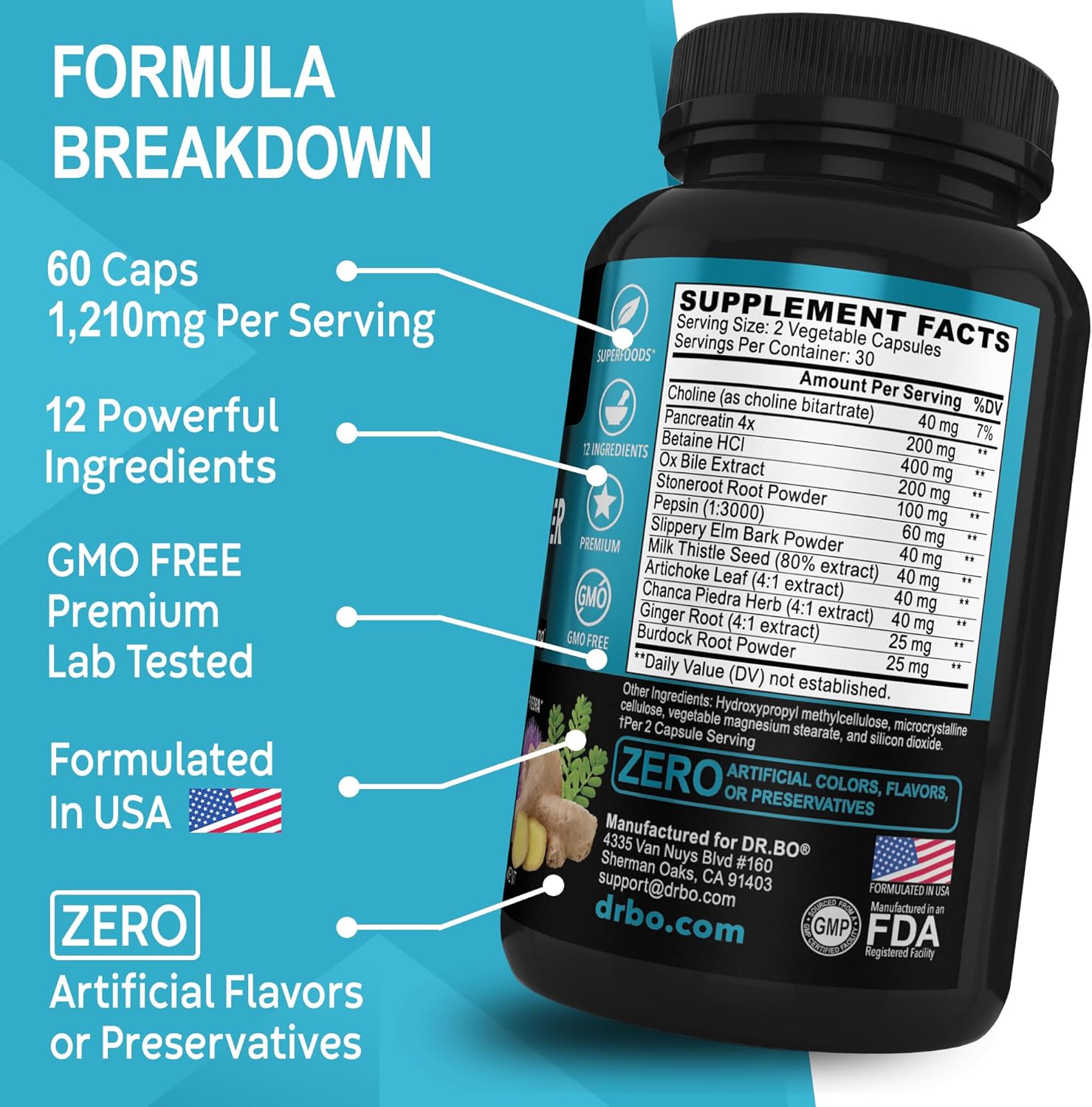 Keto Gallbladder Support Supplement with Digestive Enzymes, Ox Bile, Chanca Piedra, Betaine HCL - Gallstone Dissolver & Liver Detox Formula