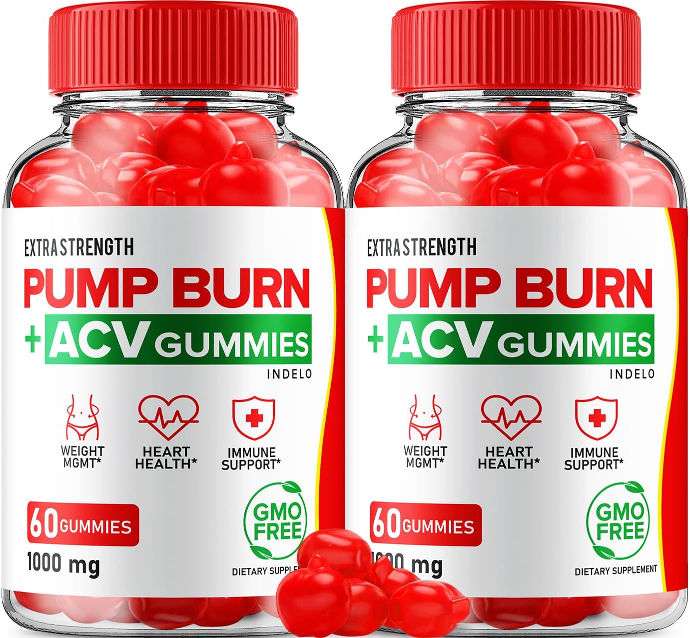 Keto Pump Burn ACV Gummies for Weight Management - Indelo Pump Burn Keto Reviews - 120 Gummies (2 Pack)