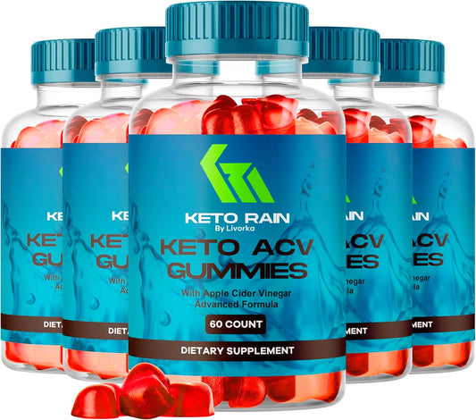 Keto Rain Gummies 5-Pack for Weight Loss - 5 Months Supply of KetoRain ACV Gummies (300 Gummies)