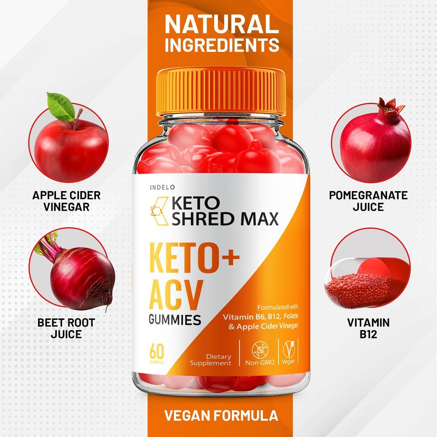 Keto Shred Max ACV Gummies - Reviews for Weight Management with B12 - 180 Gummies