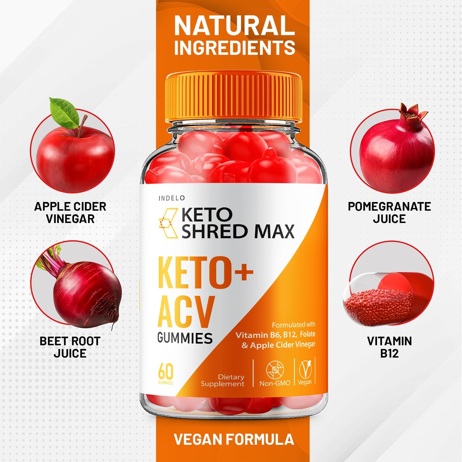 Keto Shred Max ACV Gummies - Reviews for Weight Management with B12 - 180 Gummies