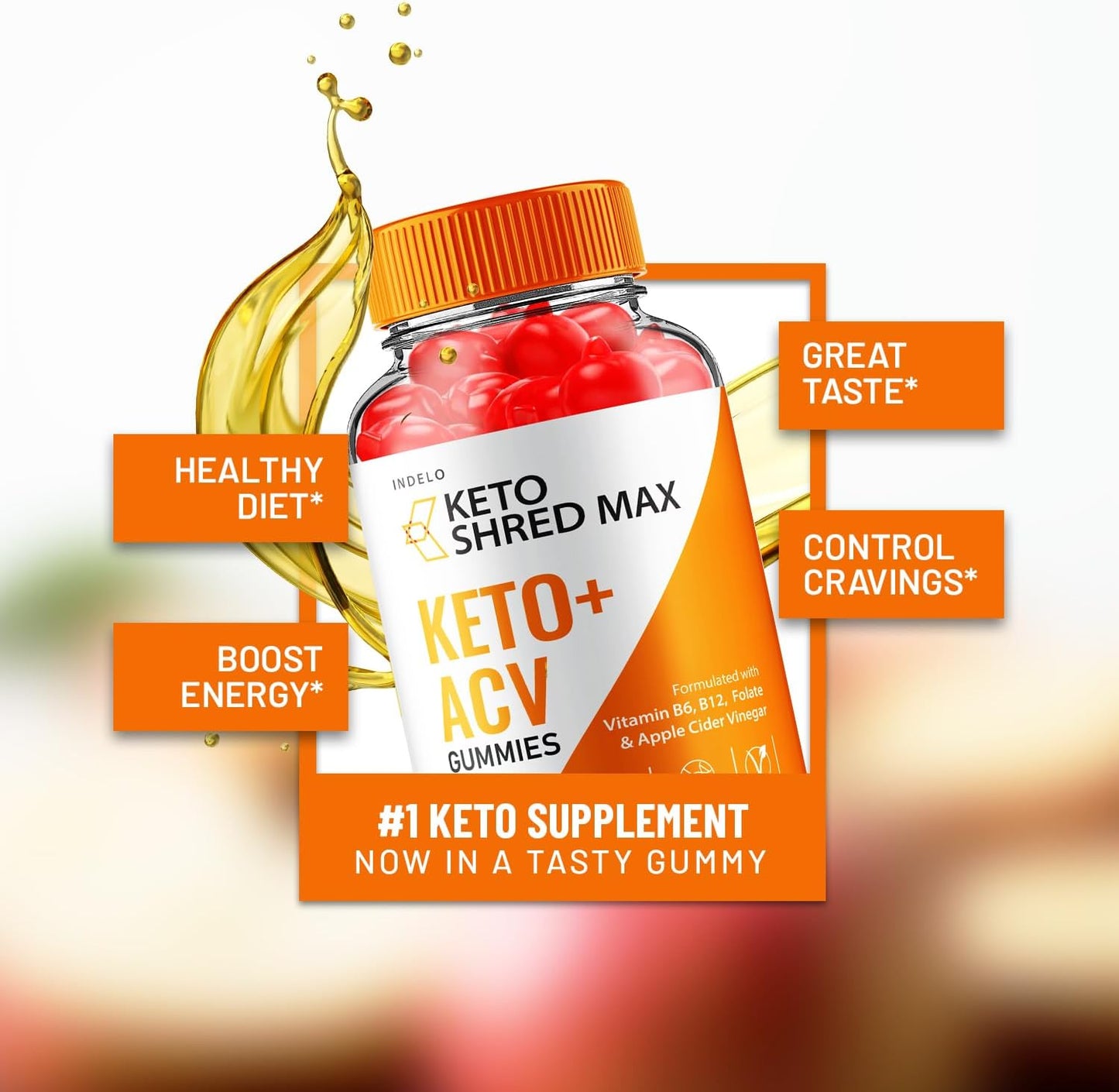 Keto Shred Max ACV Gummies - Reviews for Weight Management with B12 - 180 Gummies