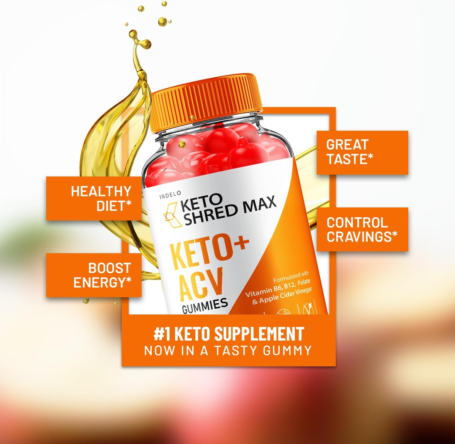 Keto Shred Max ACV Gummies - Reviews for Weight Management with B12 - 180 Gummies