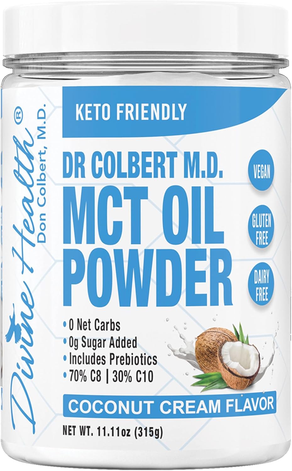 Keto Zone MCT Oil Powder - Coconut Cream Flavor - 30 Day Supply - 75% C8 25% C10 - 0 Net Carbs - Natural Keto Approved Supplement