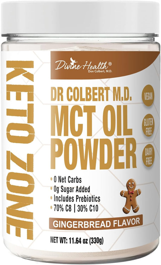 Keto Zone® MCT Oil Powder - Gingerbread Flavor | 30-Day Supply | Coffee Creamer | 0 Net Carbs