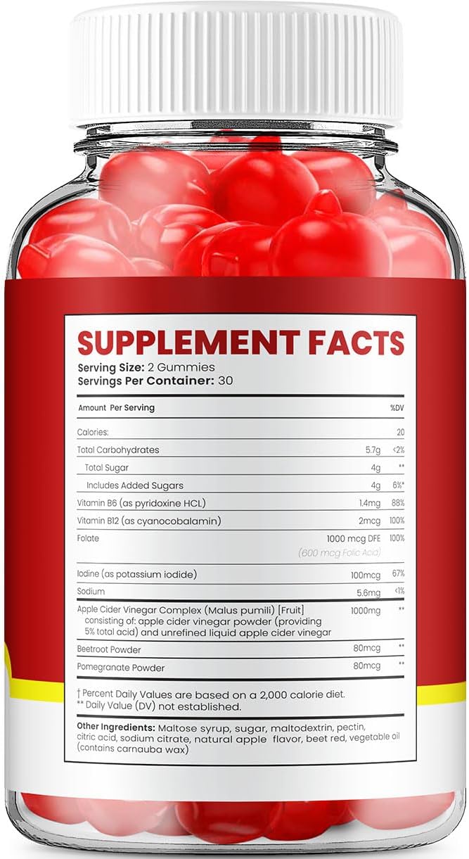 KetoCorners ACV Gummies Supplement with Vitamin B12 - Apple Cider Vinegar 1000MG - 60 Gummies Pack - Reviews Included