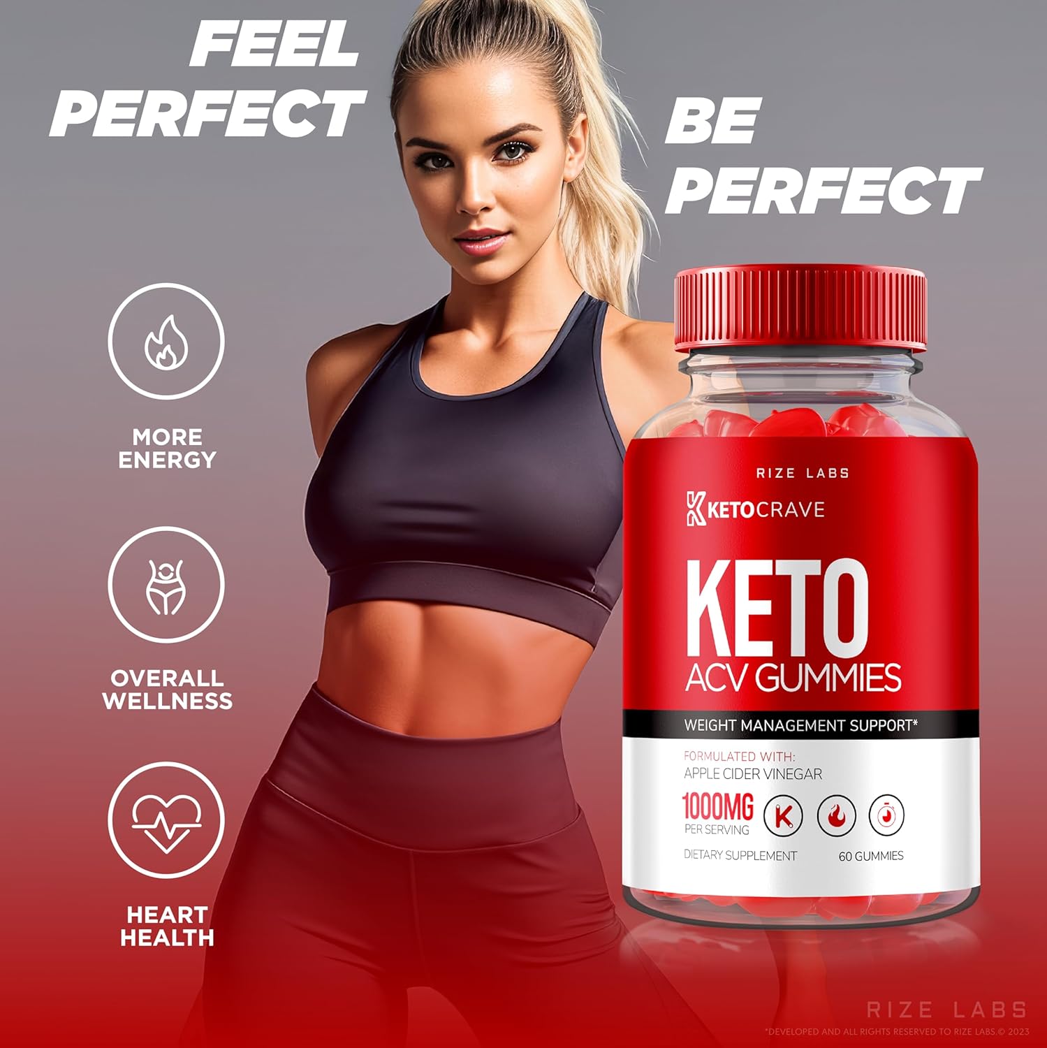 Ketocrave Keto ACV Gummies - Pack of 3 for Advanced Slimming Formula - Maximum Strength Supplement - 180 Gummies
