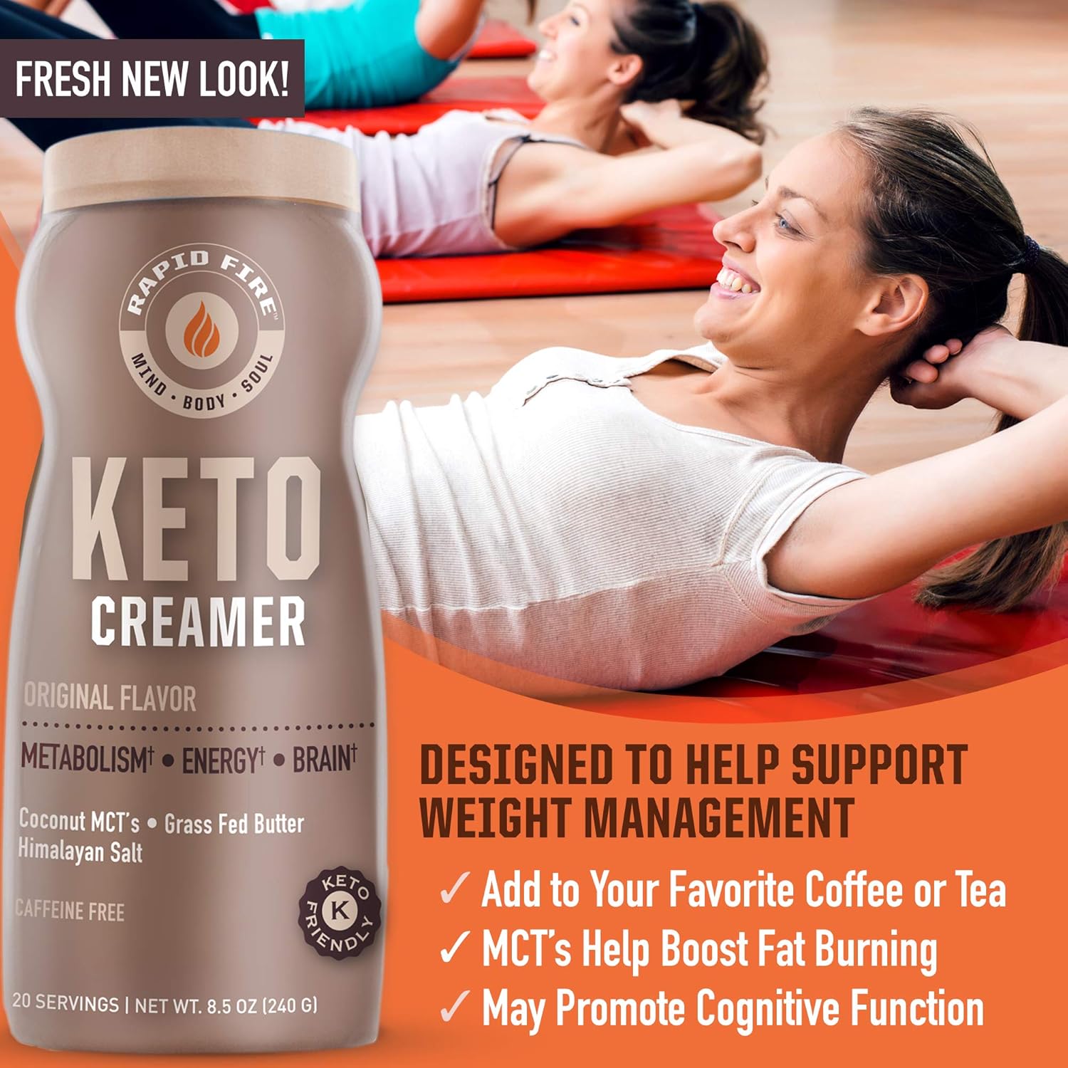 Ketogenic Coffee Mix Caramel Macchiato with MCT Creamer for Rapid Weight Loss and Metabolism Support - 7.93 and 8.5 Ounces