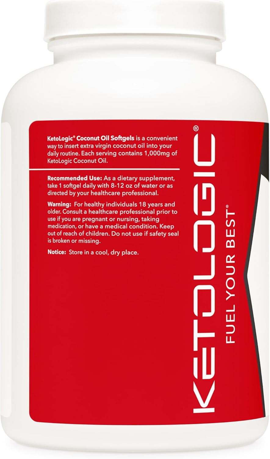 Ketologic Coconut Oil Softgels - 1,000MG per Serving (180 Count)