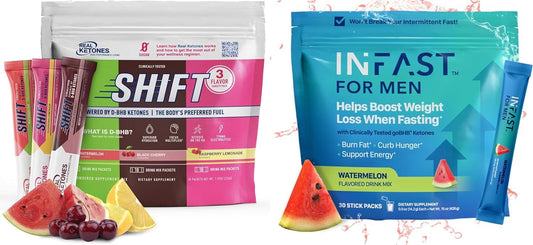 Ketone Infused Electrolyte Bundle for Weight Loss Support & Fasting - BHB Exogenous Ketones - 30 Count Each