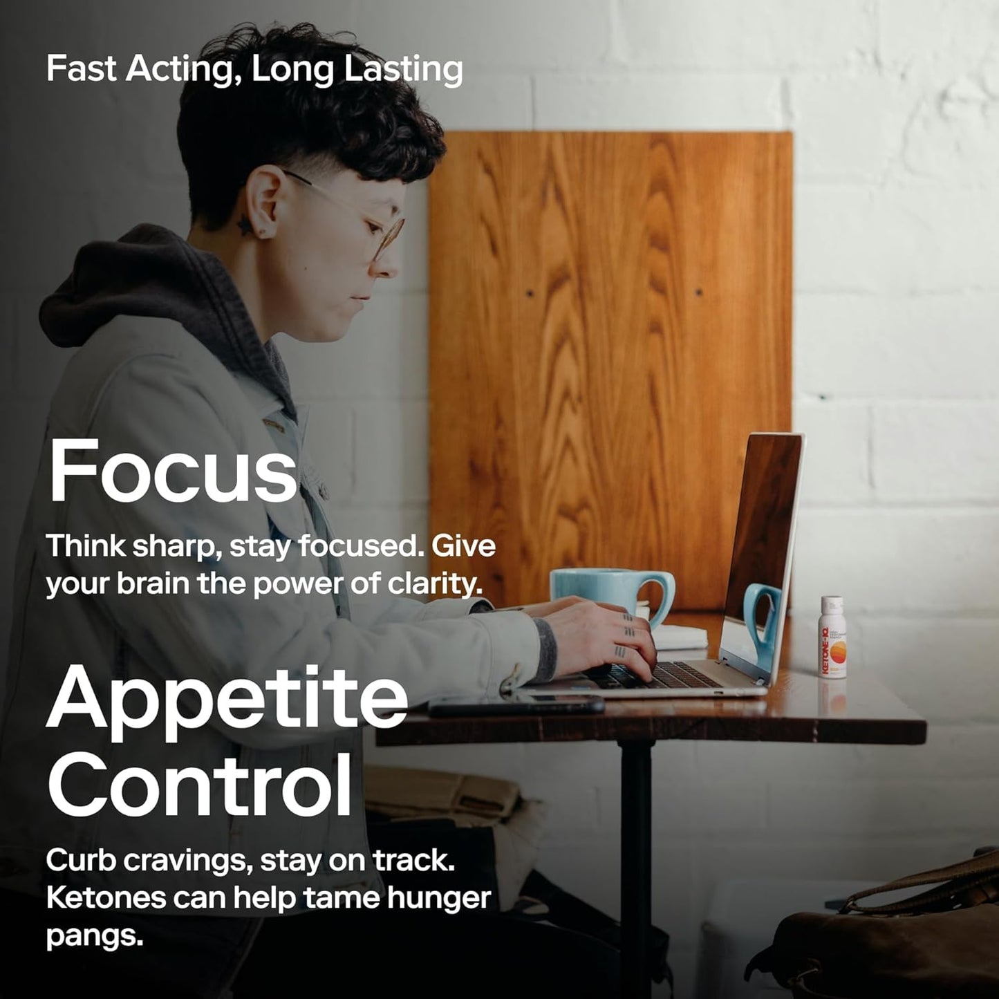 Ketone-IQ Energy Shots with Green Tea Caffeine, Exogenous Ketones, and B Vitamins - 24 Pack Fast-Acting Caffeine Shots