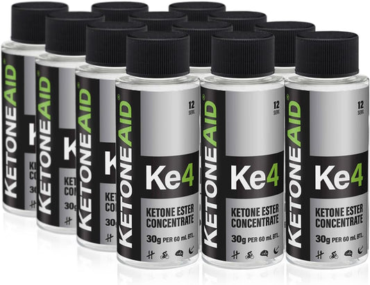 KetoneAid KE4 Pro Exogenous D-BHB Ester Drink | No Sugar, No Caffeine | 12 Servings | Ketone Ester Supplement (12 Count)
