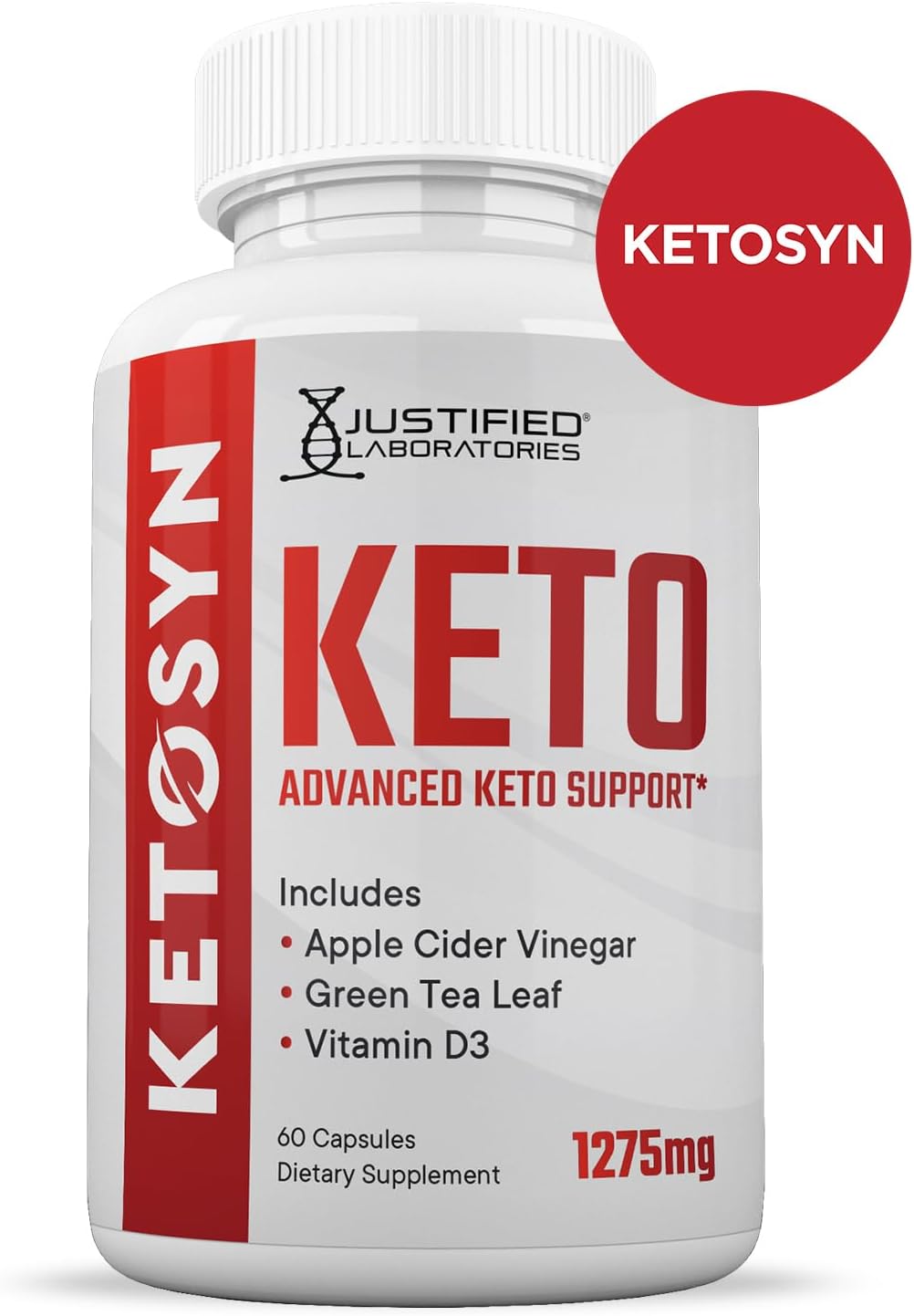 Ketosyn Keto ACV Pills (3 Pack) 1275MG Support Blend Capsules with Apple Cider Vinegar, Olive Oil, Green Tea - 180 Count