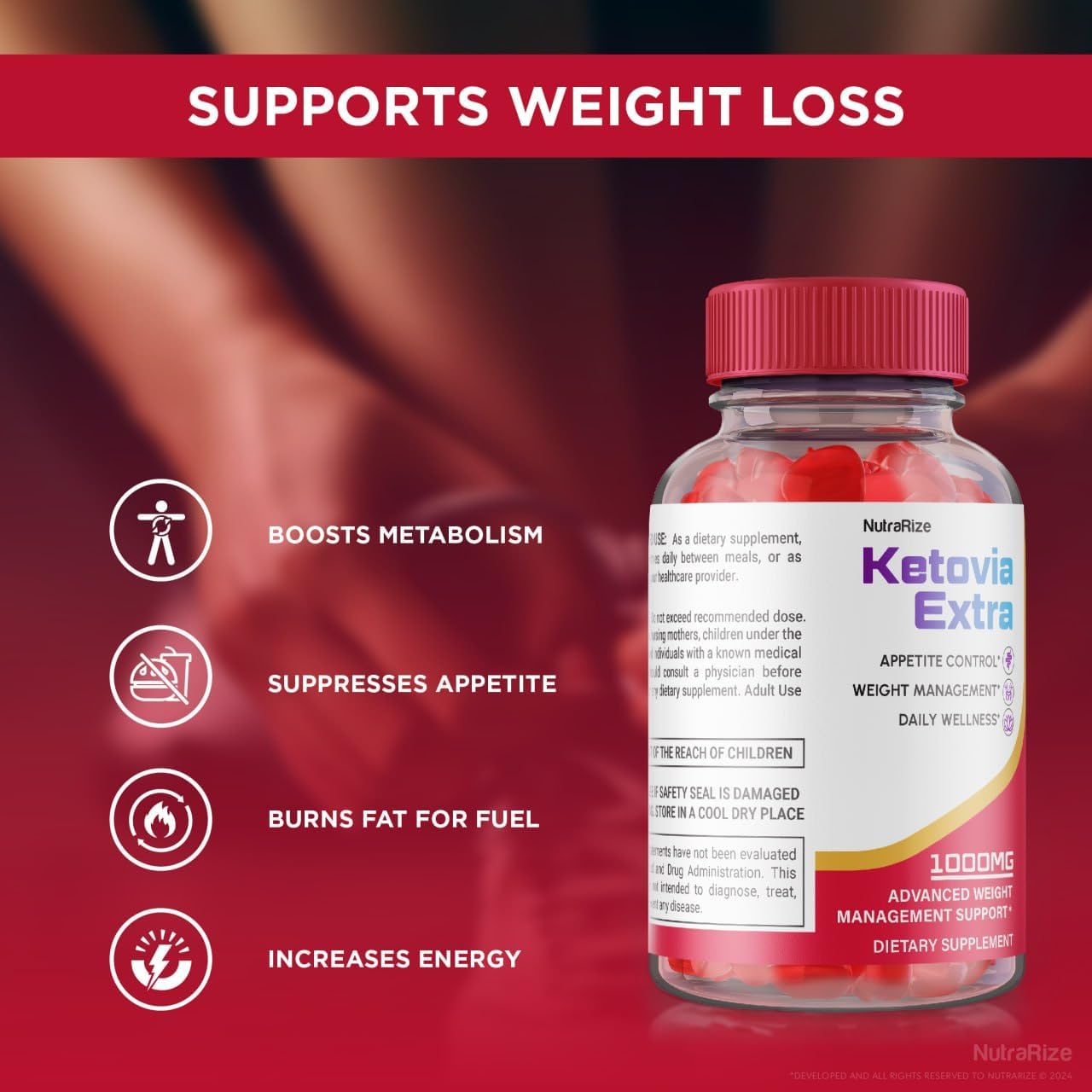 Ketovia Extra ACV Gummies - Advanced Slimming Formula Supplement (2 Pack, 120 Gummies)