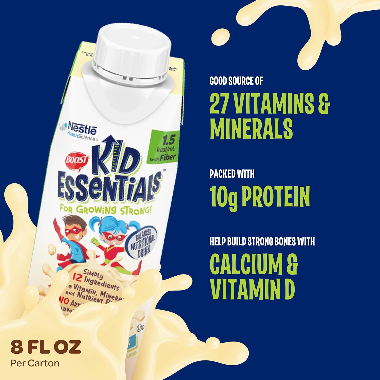 Kid-Friendly Boost Essentials 1.5 with Fiber in Vanilla Flavor - Nutritious Drink for Children