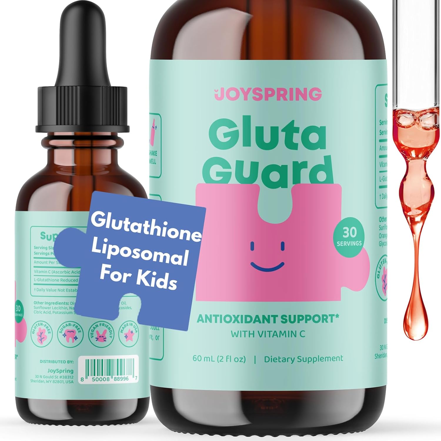 Kid-Friendly Glutathione Liquid & Genius Drops Smartberry Vanilla - JoySpring