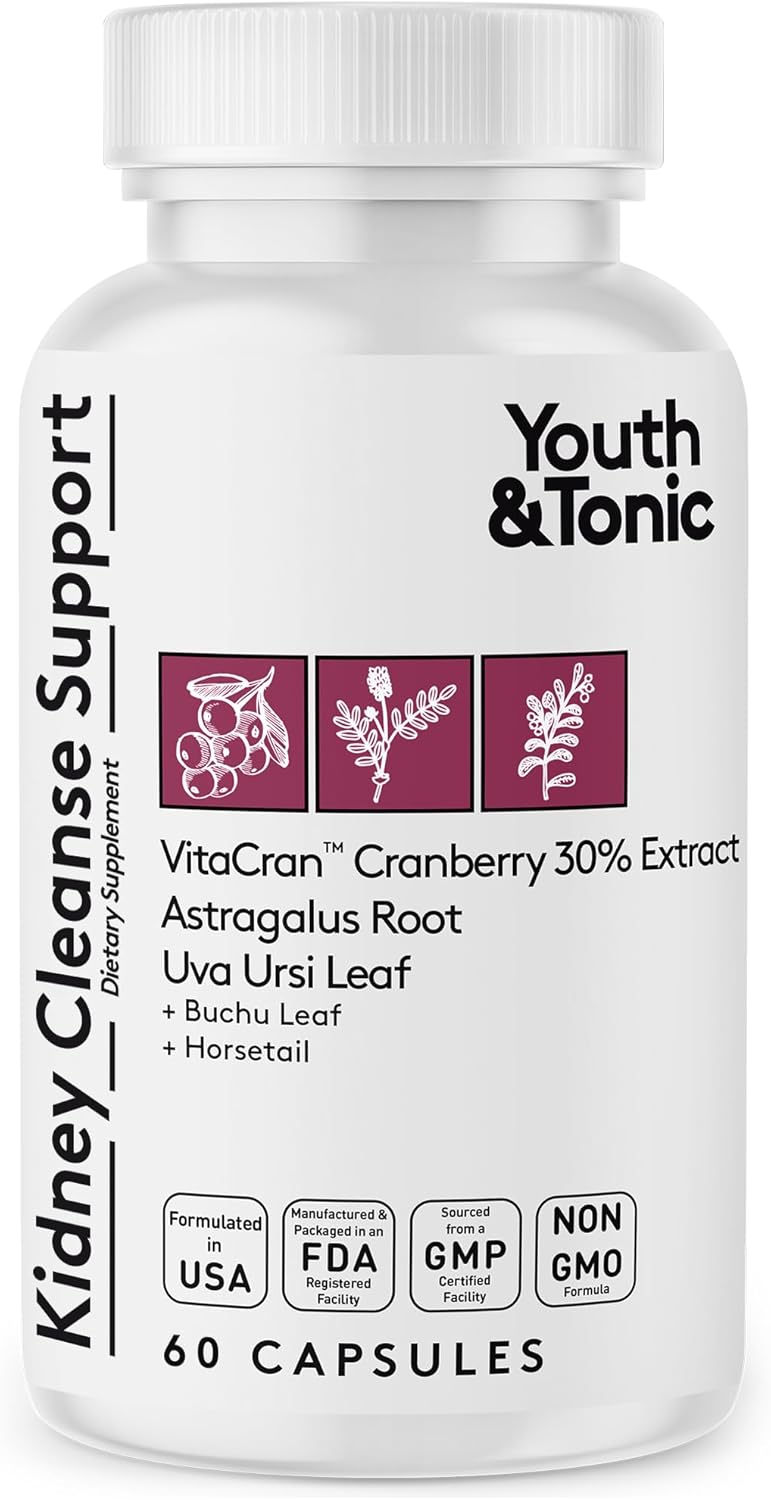 Kidney Cleanse Detox Capsules for Youthful Urinary Tract & Bladder Health - 60 Capsules