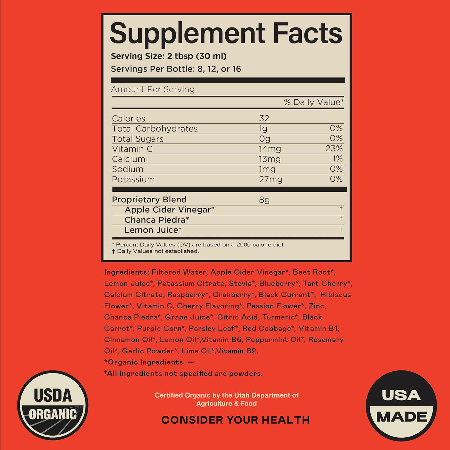 Kidney Complete Liquid Dietary Supplement with Apple Cider Vinegar - Natural Support for Kidney Health, Cleanse, and Detox