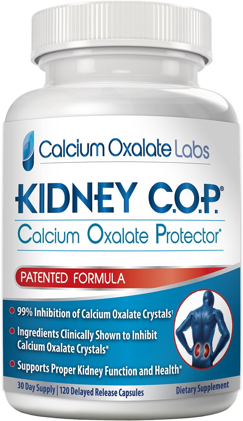 Kidney C.O.P. Calcium Oxalate Protector Capsules - Patented Support for Kidney Stones, Prevent Recurrence of Calcium Oxalate Crystals