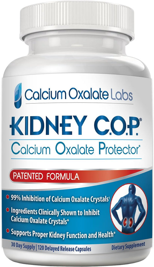 Kidney C.O.P. Calcium Oxalate Protector Capsules - Patented Support for Kidney Stones, Prevent Recurrence of Calcium Oxalate Crystals