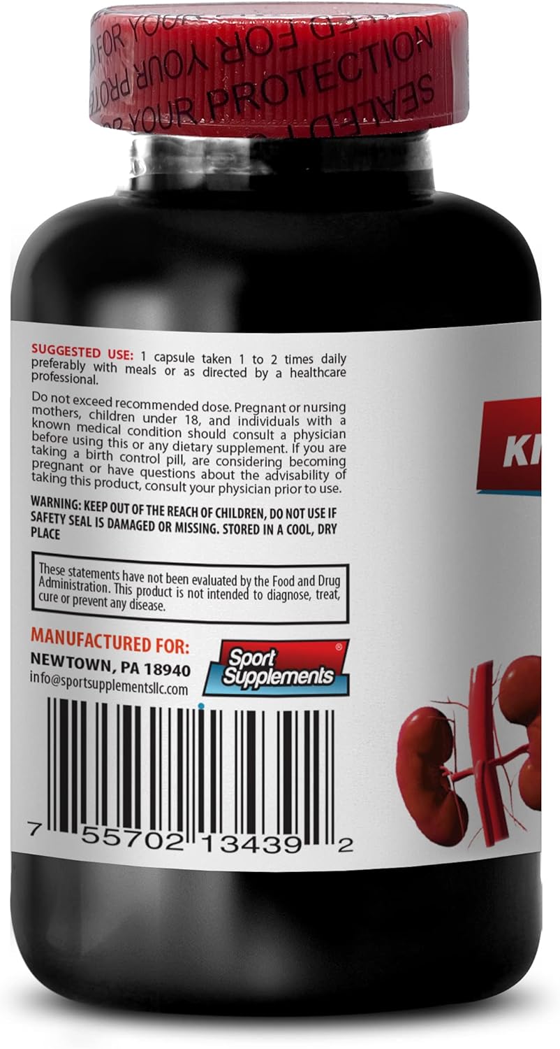 Kidney & Liver Support Dietary Supplement with Cranberry Vitamins - Immune Boost - Detox & Repair Formula - 60 Capsules
