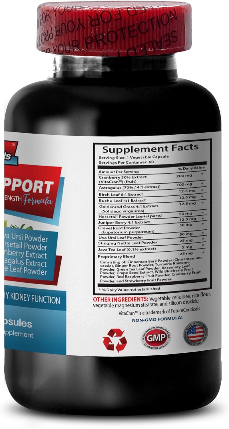 Kidney & Liver Support Dietary Supplement with Cranberry Vitamins - Immune Boost - Detox & Repair Formula - 60 Capsules