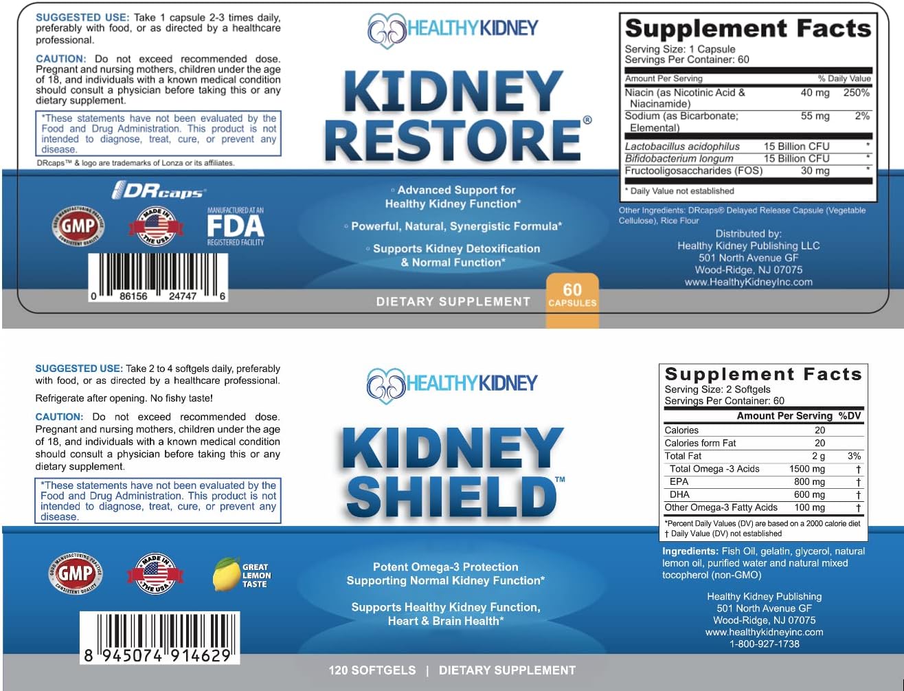 Kidney Restore & Kidney Shield Duo: Cleanse & Support Kidney Health