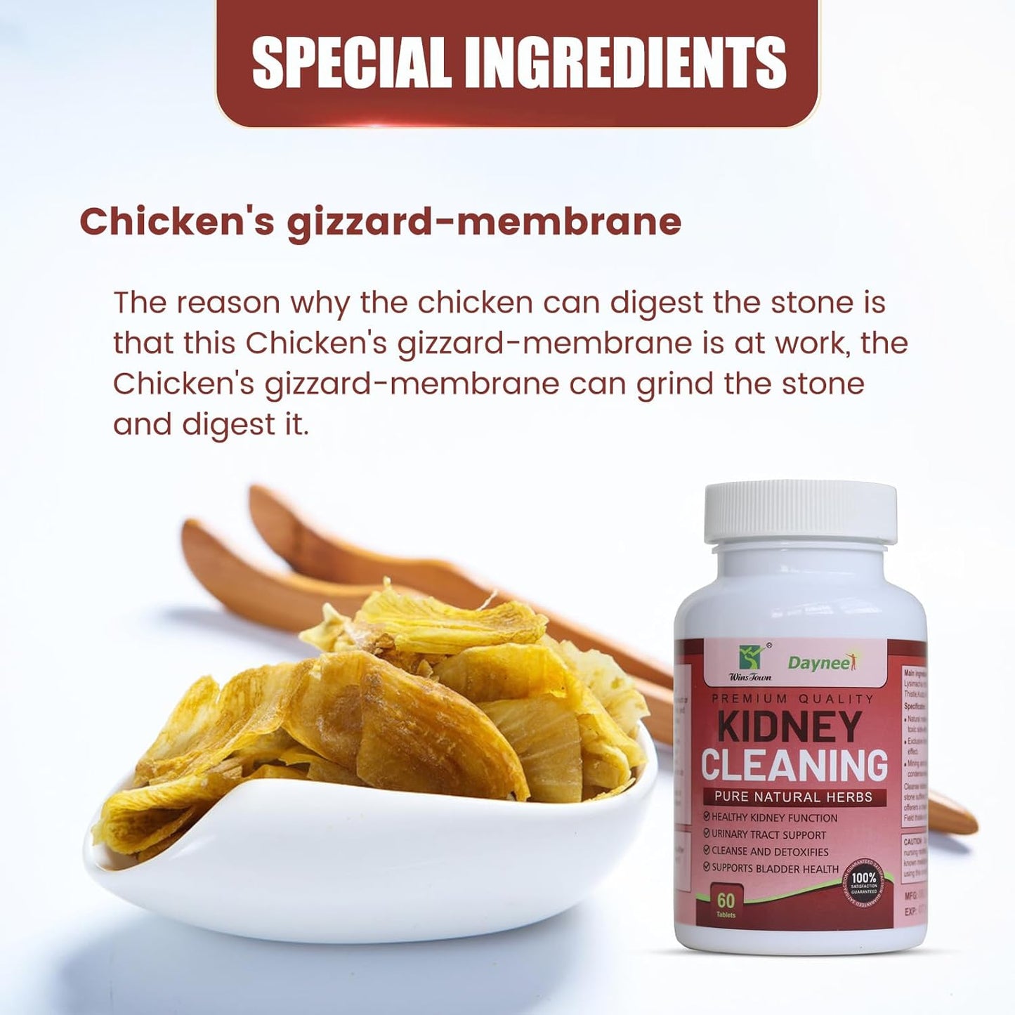 Kidney Stone Cleaning and Health Supplement with Stone Breaker Support, 60 Tablets by Wins Town