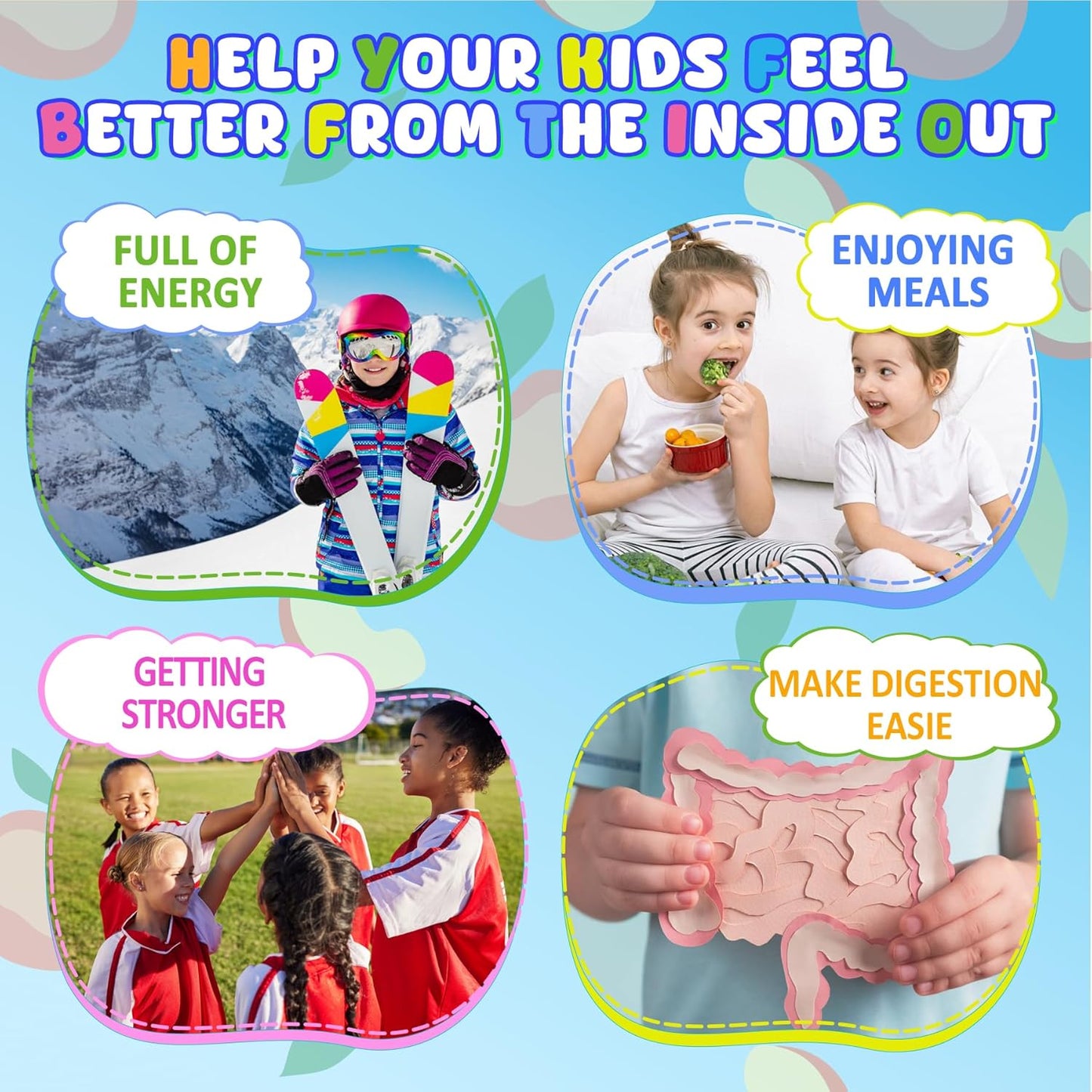 Kids 6-in-1 Daily Immune Support Gummies with Probiotics, Vitamin C, Zinc & Elderberry - 60 Count