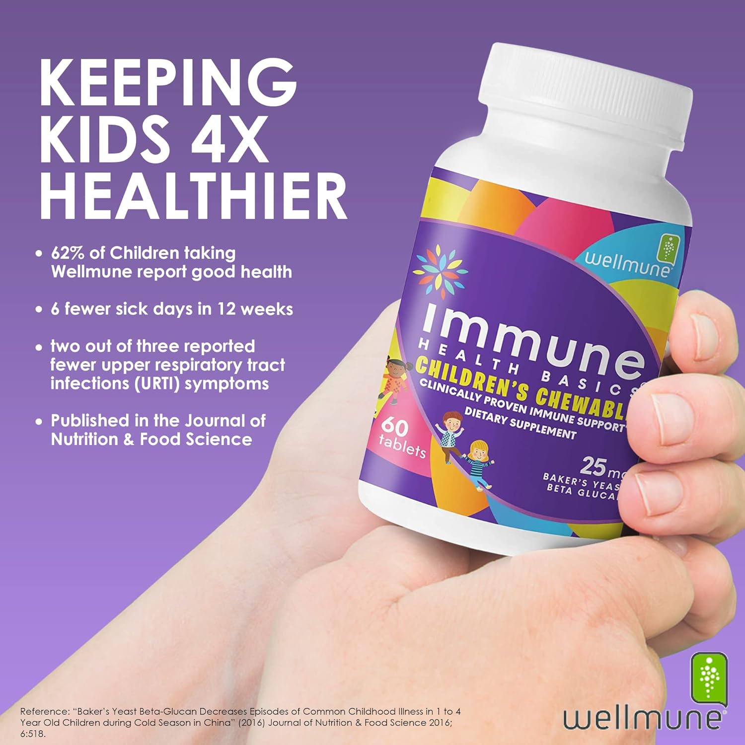 Kids-Approved Immune Health Chewable Tablets with Wellmune Beta Glucan