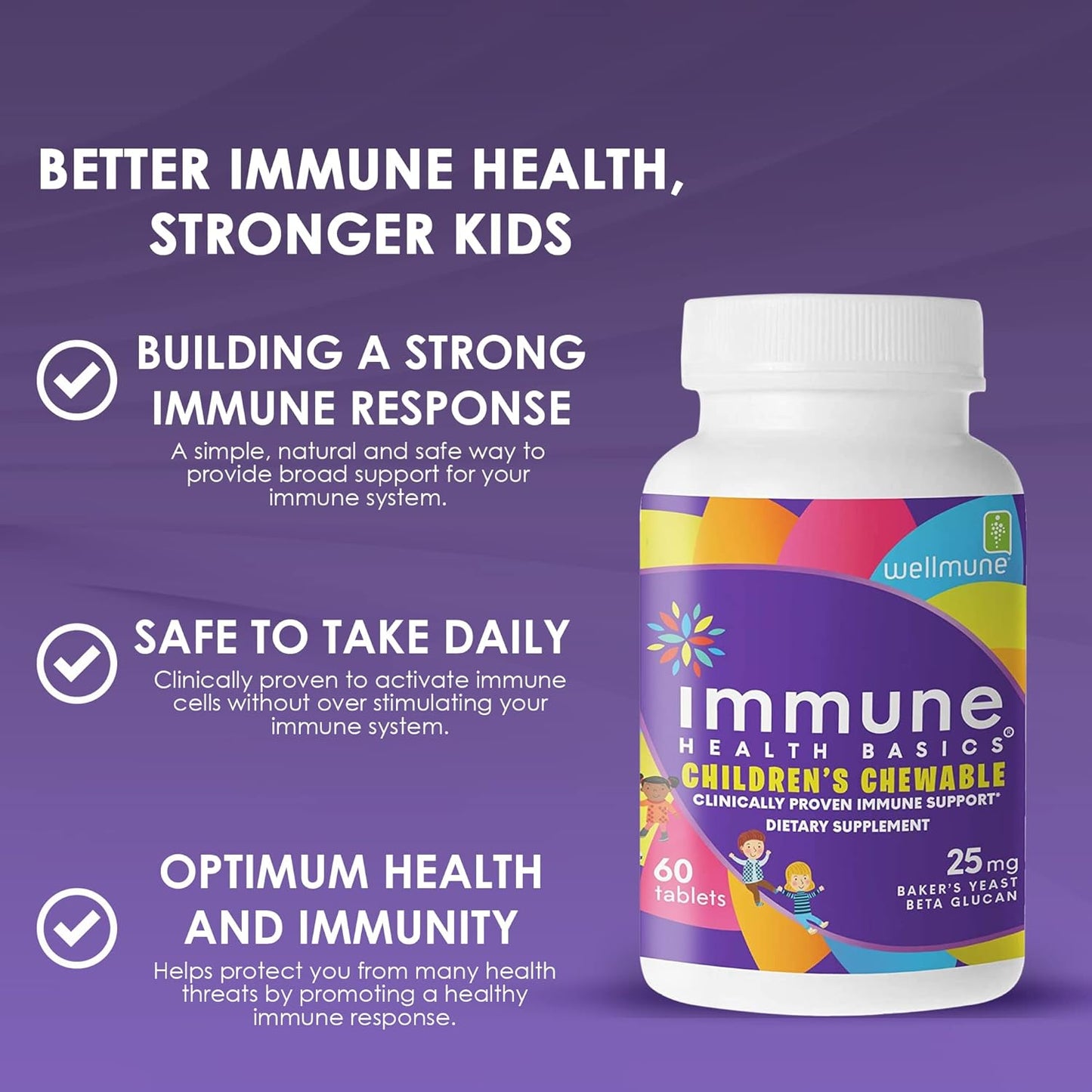 Kids-Approved Immune Health Chewable Tablets with Wellmune Beta Glucan