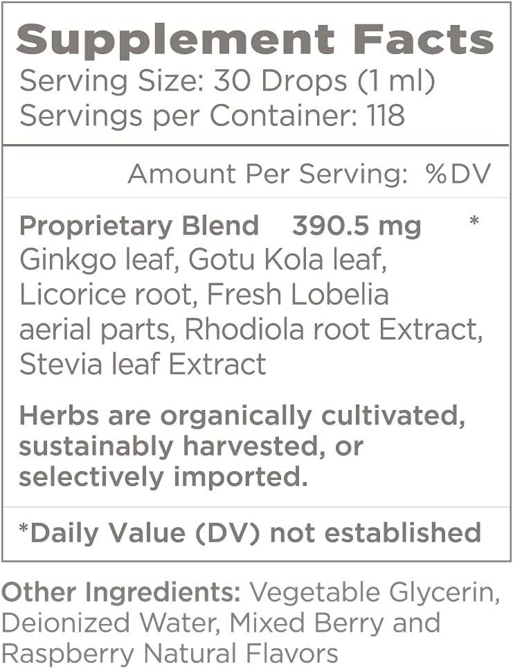Kids' Attention Gold: Natural Focus & Concentration Support with Rhodiola - Mixed Berry & Raspberry Flavor - 4 oz