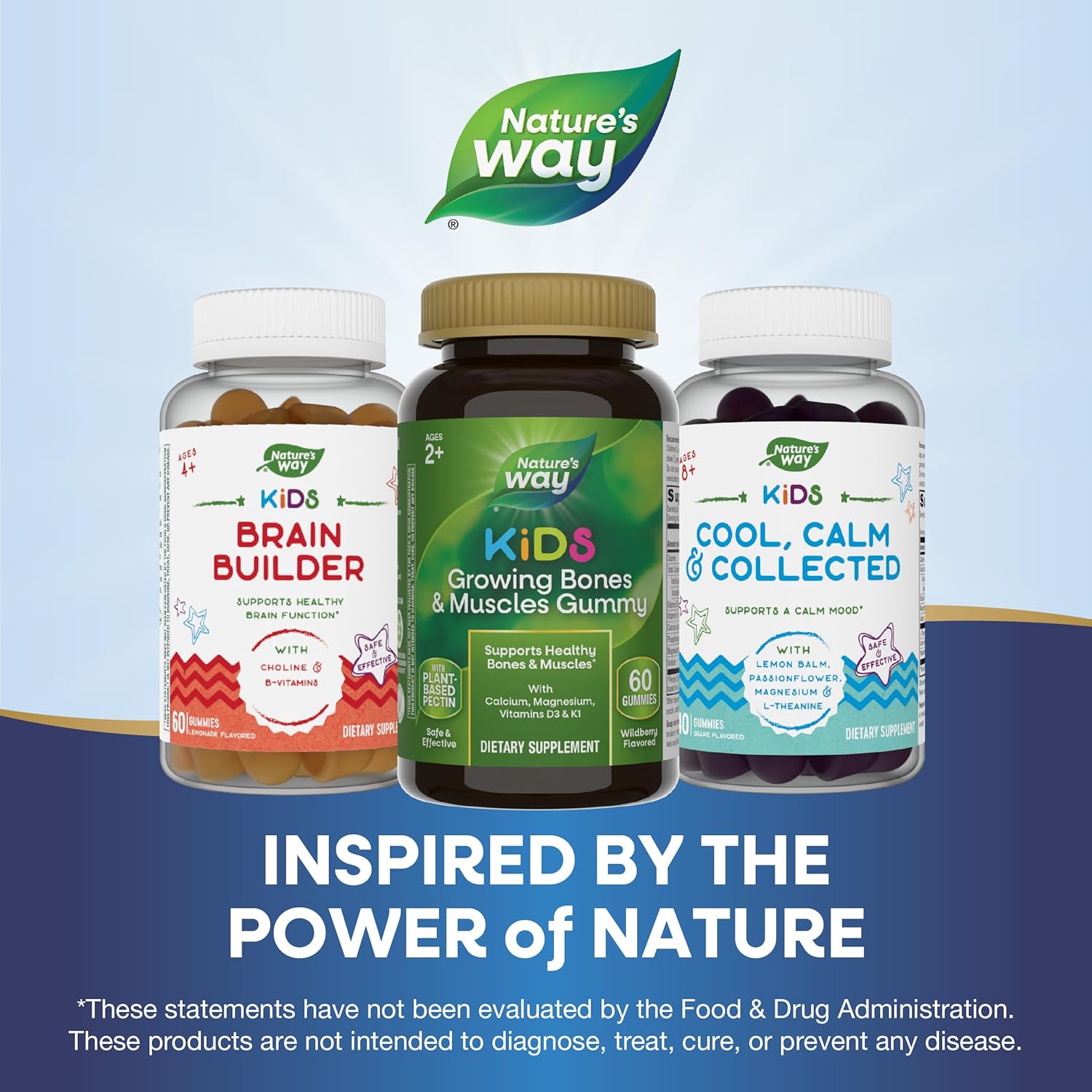 Kids Bone and Muscle Support Gummies with Calcium, Magnesium, Vitamins D3 & K1 - Wildberry Flavored - 60 Gummies - Ages 2+