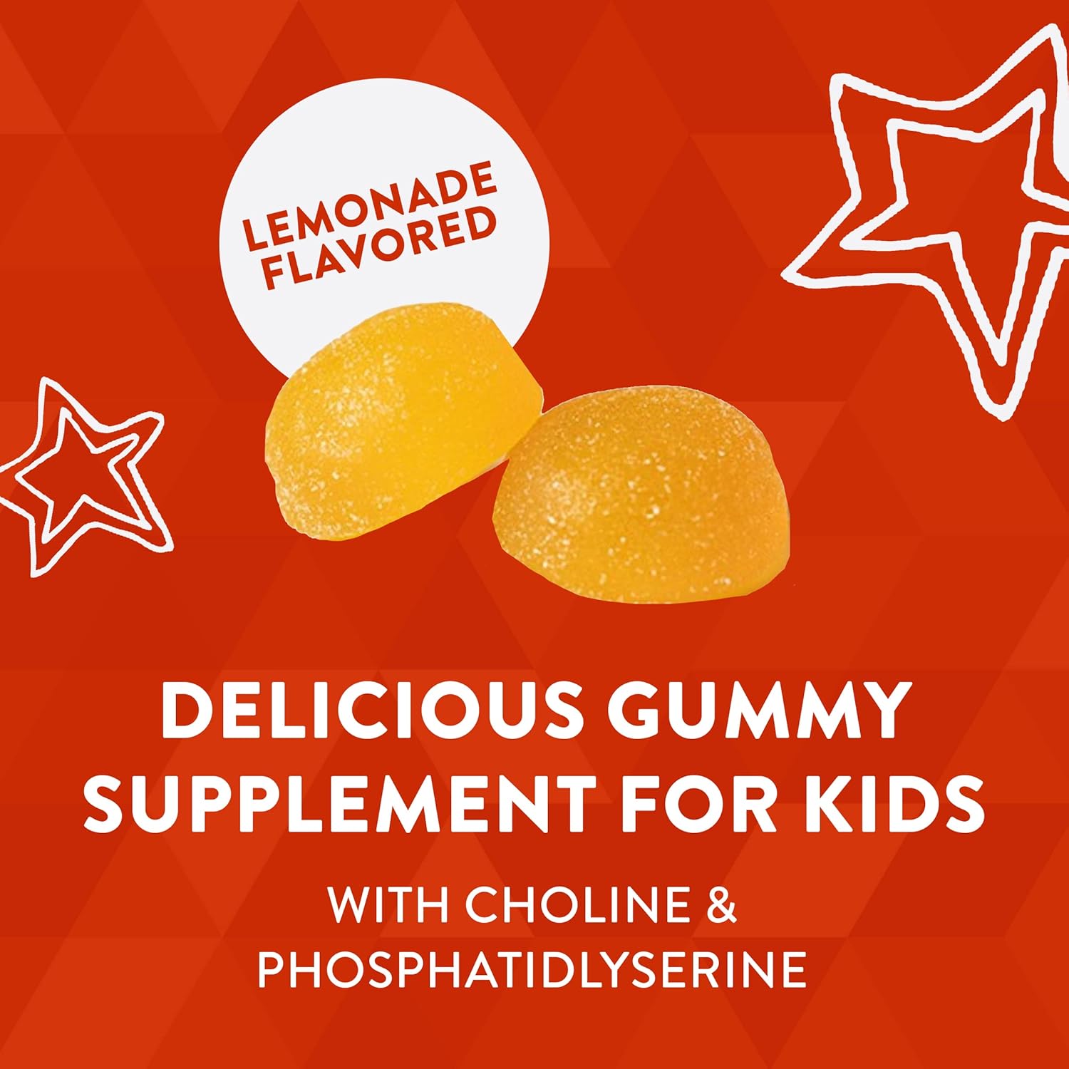 Kids Brain Support Gummies - Lemonade Flavored Supplement for Healthy Brain Function, 60 Gummies