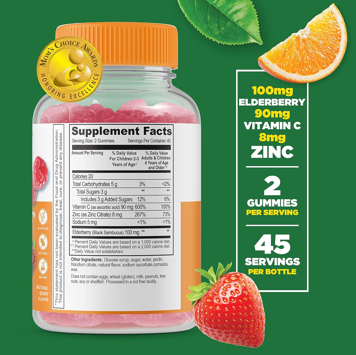 Kids Calcium Magnesium Immune Support Gummies Bundle - Tasty Vitamin Supplement, Gluten & GMO Free