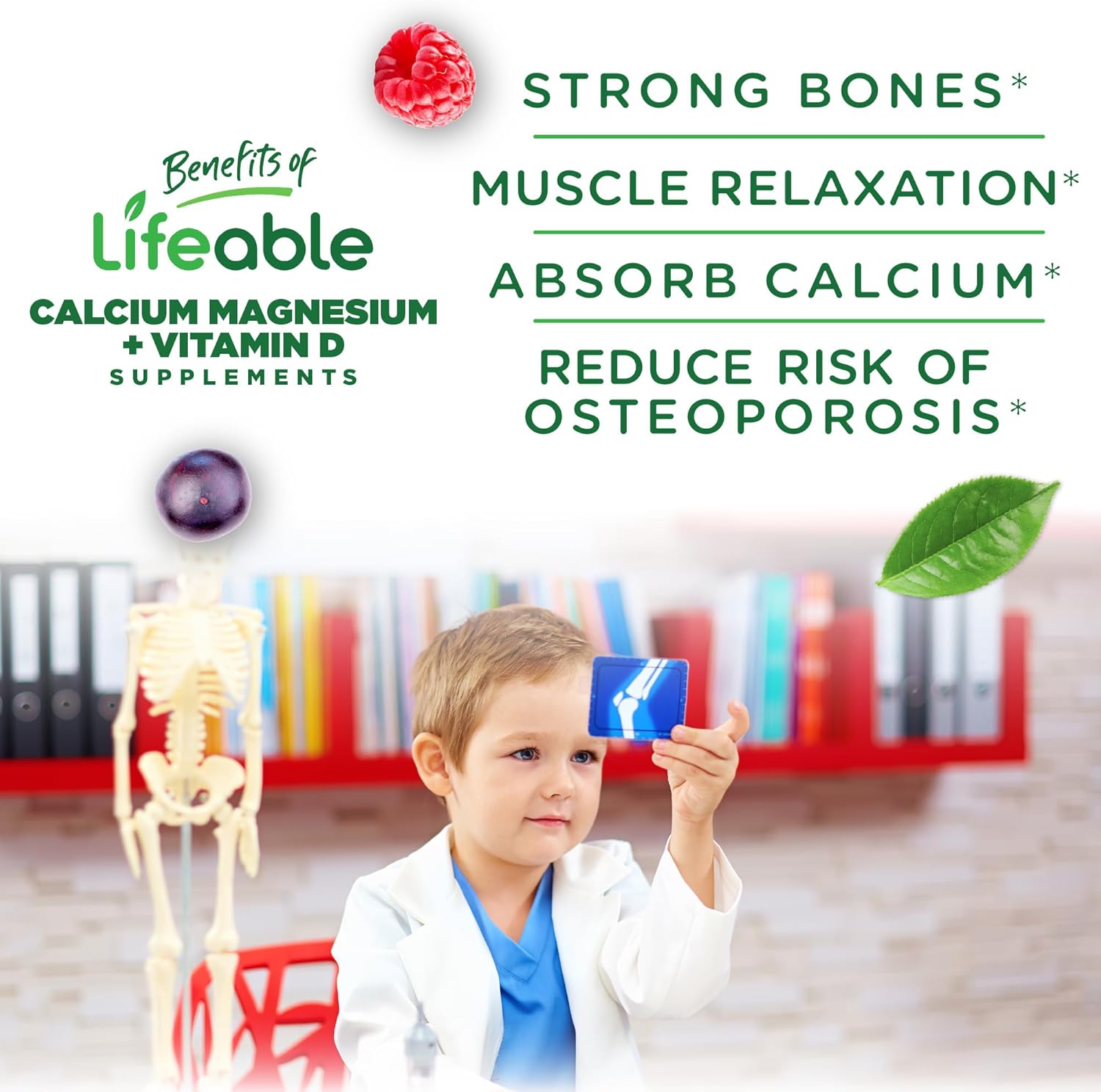 Kids Calcium Magnesium Zinc Gummies with Vitamin D3 - 90 Count | Delicious Bone Health Supplements for Children