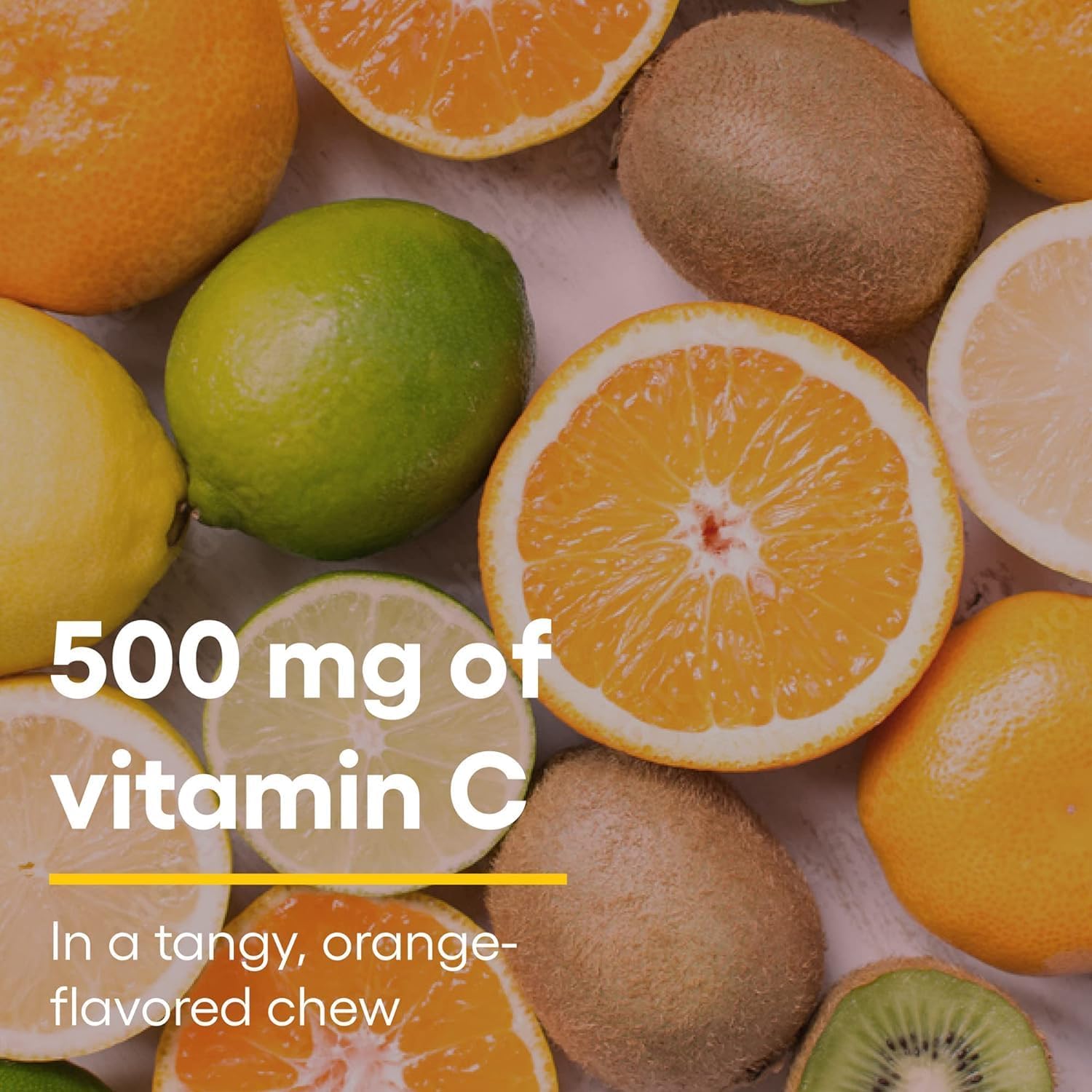 Kids Chewable Vitamin C 500mg with Tangy Orange Flavor - Supports Immune Health, Bones, Teeth, and Gums - 270 Wafers