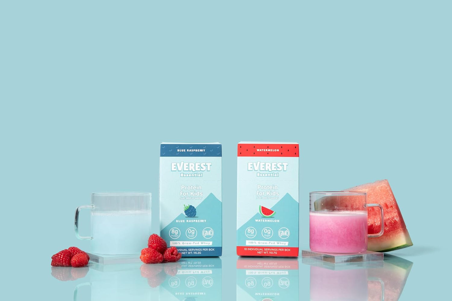 Kid's Clear Whey Protein Powder with Electrolytes - Watermelon Flavor, 10 Packets - 8g Protein Per Serving, Non GMO