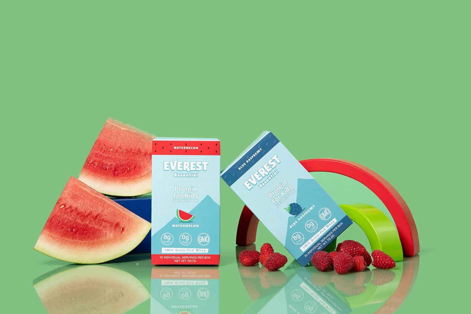 Kid's Clear Whey Protein Powder with Electrolytes - Watermelon Flavor, 10 Packets - 8g Protein Per Serving, Non GMO