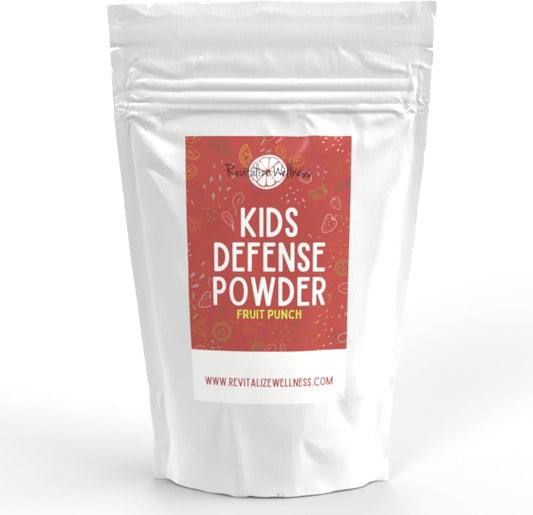 Kids Defense Immune Support Supplement | 1000mg Vitamin C & 250mg B3 | Pure & GMO-Free | Fruit Punch Flavor, 30 Servings