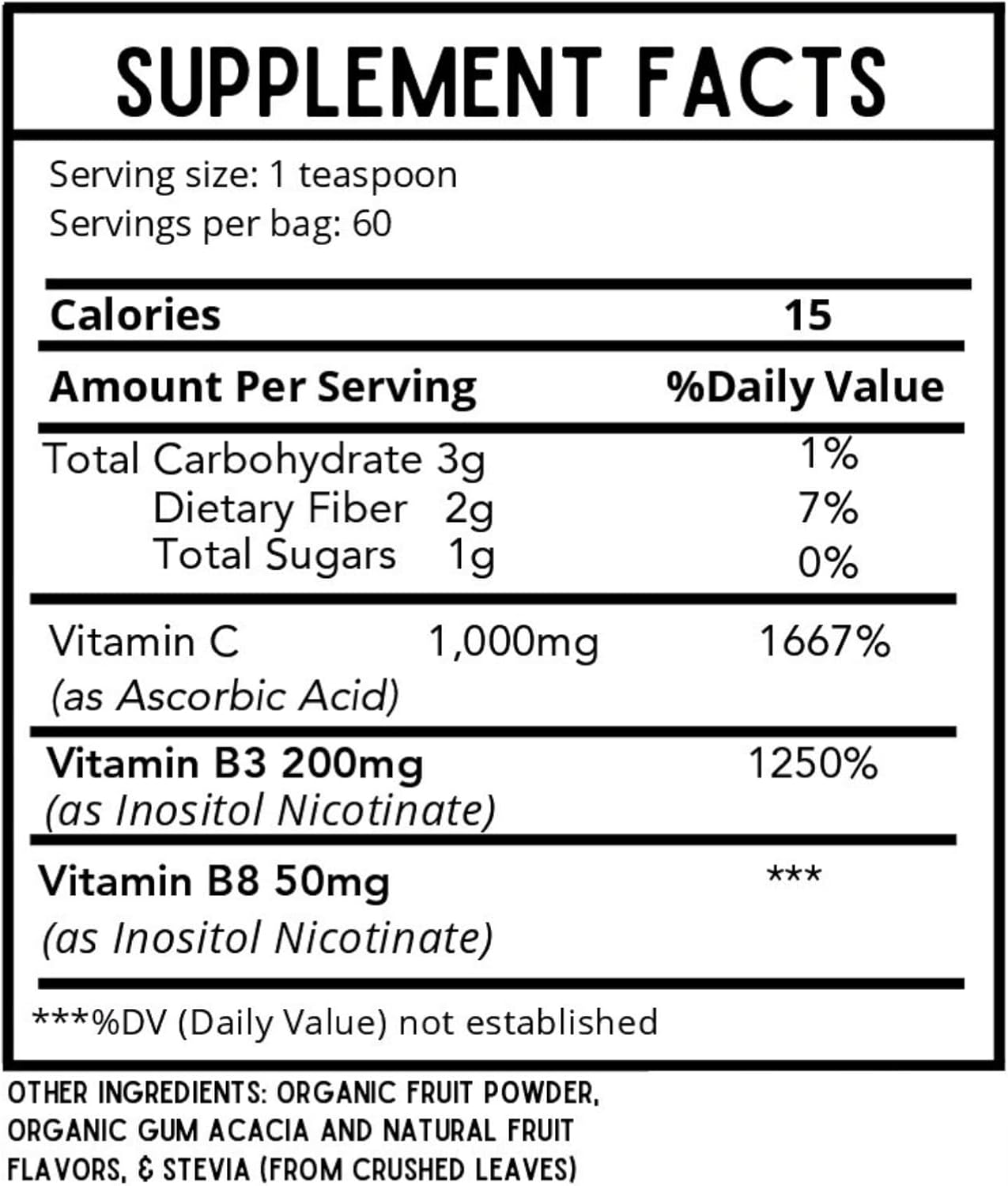 Kids Defense Immune Support Supplement | 1000mg Vitamin C & 250mg B3 | Pure & GMO-Free | Fruit Punch Flavor, 30 Servings