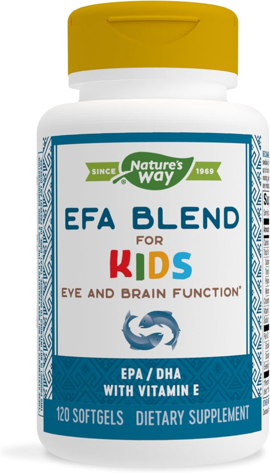 Kids' EFA Blend with Vitamin E for Eye and Brain Support, 120 Softgels by Nature's Way