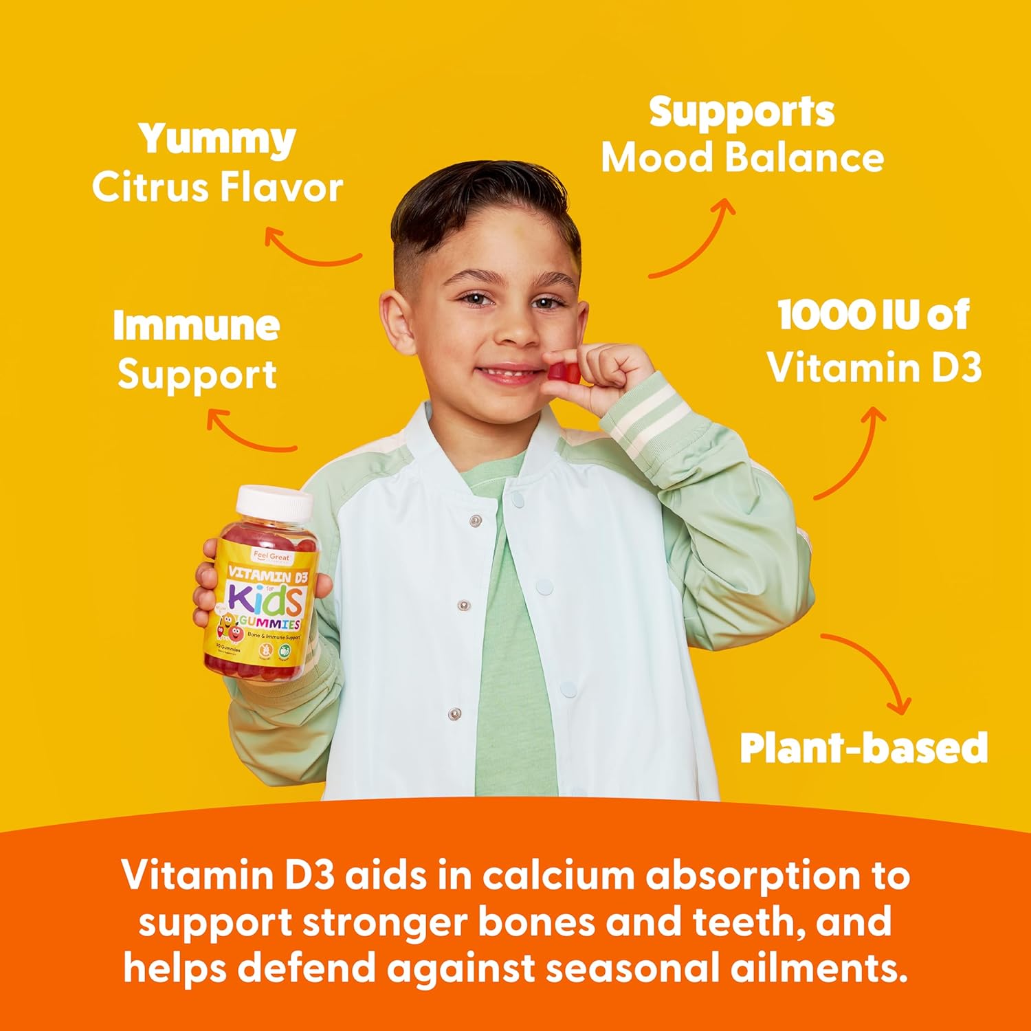 Kids Essential Vitamins Trio: Omega-3 + DHA, Vitamin D, Multivitamin by Feel Great Vitamin Company