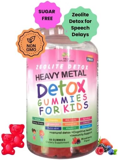 Kid's Heavy Metal Detox Gummies with Zeolite, Vitamin B12, and Superfoods for Speech Focus and Cleanse
