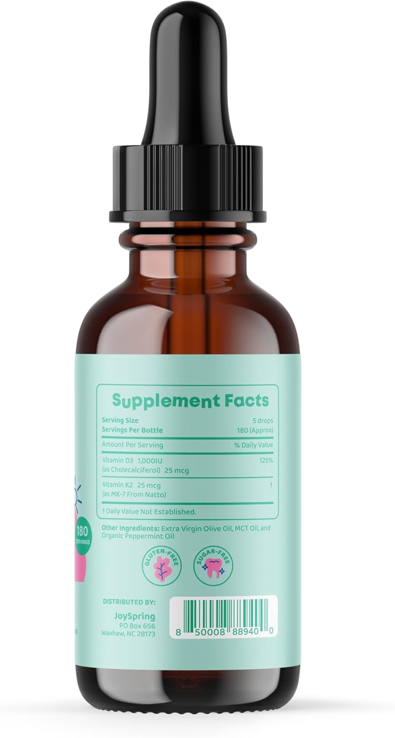 Kids Immunity Support Bundle: Vitamin D & Zinc Liquid Drops | JoySpring Natural Non-GMO Vegan Supplements for Health